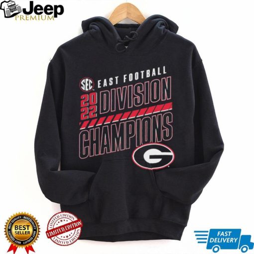 Georgia Bulldogs 2022 SEC East Division Football Champions Slanted Knockout T Shirt