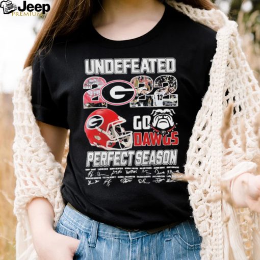 Georgia Bulldogs Undefeated 2022 Go Dawgs Perfect Season Signatures Shirt