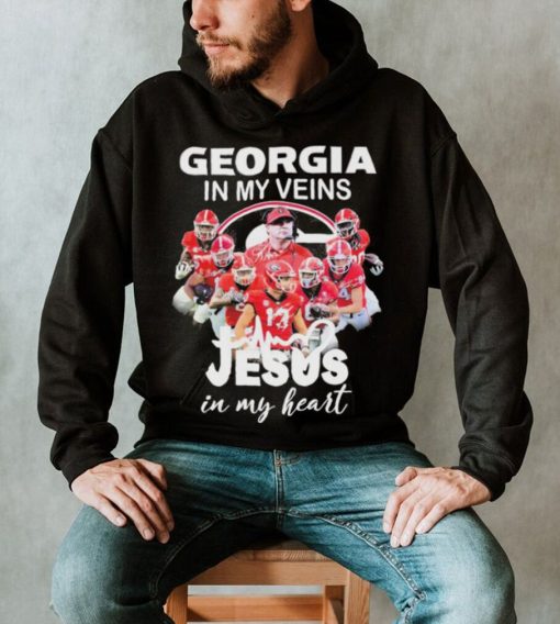 Georgia Football 2022 In My Veins Jesus In My Hearts Signatures Shirt