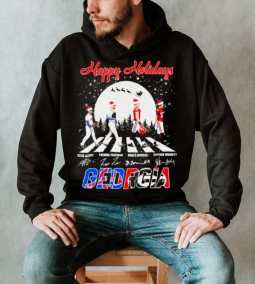 Georgia Sport Albes Freeman Bowers And Bennett Abbey Road Happy Holidays Signatures Shirt