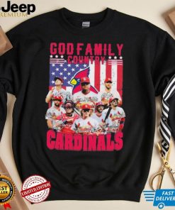 God Family Country St Louis Cardinals Baseball American Flag Signatures Shirt