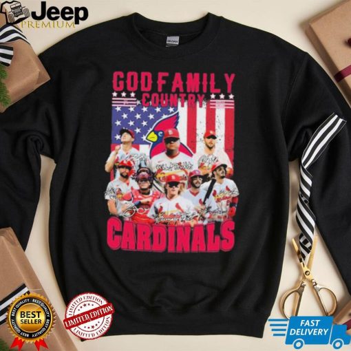 God Family Country St Louis Cardinals Baseball American Flag Signatures Shirt