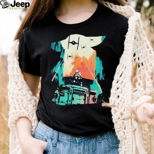 Green Sun Grogu Star Wars Yoda Art Shirt