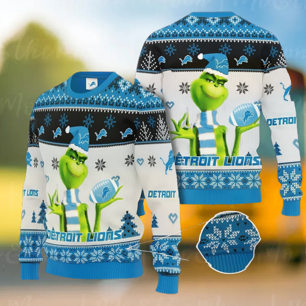 Grinch Detroit Lions All Over Print Christmas Ugly Sweater Gift For Fans