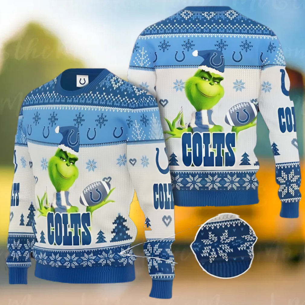 Grinch Indianapolis Colts All Over Print 3D Ugly Christmas Sweater