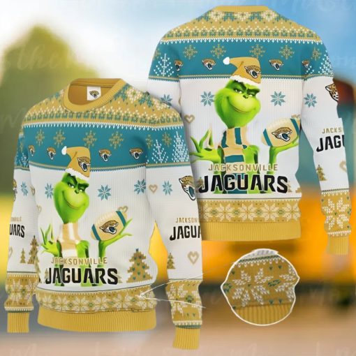 Grinch Jacksonville Jaguars All Over Print 3D Ugly Christmas Sweater