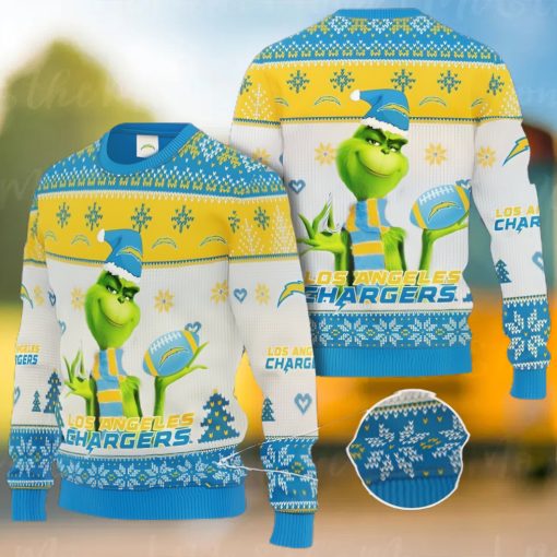 Grinch Los Angeles Chargers All Over Print Christmas Ugly Sweater Gift For Fans