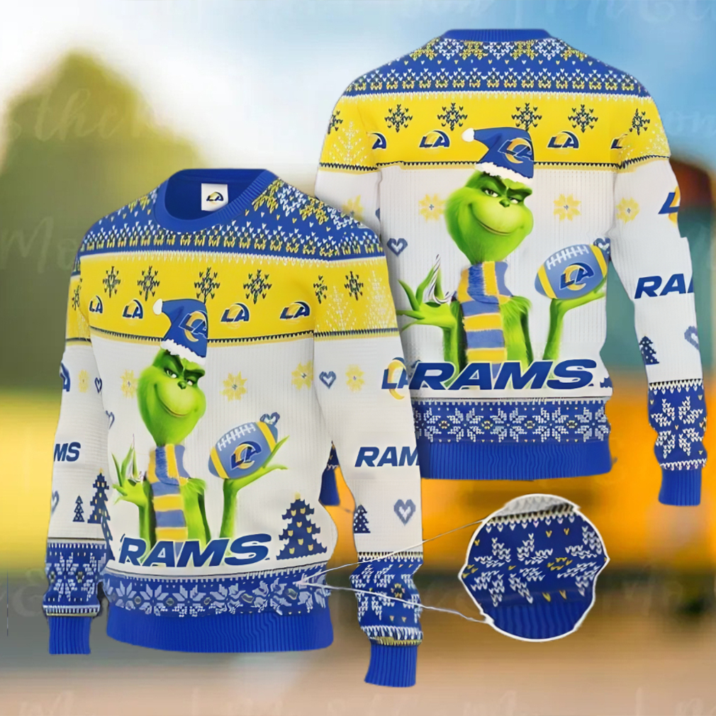 Grinch Los Angeles Rams All Over Print 3D Ugly Christmas Sweater
