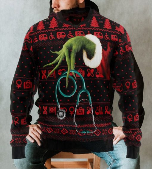 Grinch Nurse Ugly Christmas Sweater, Xmas Sweatshirt