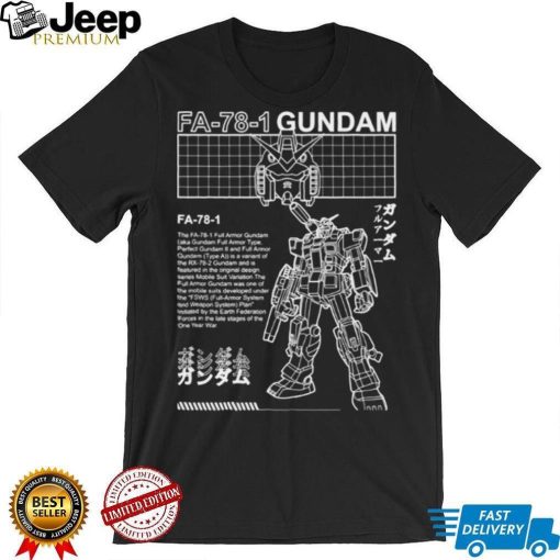 Gundam Fa 78 1 Black And White Mobile Suit Gundam shirt