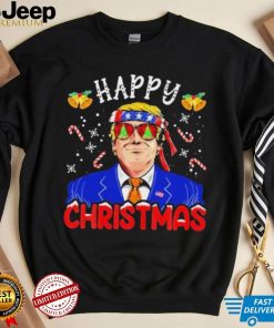 Happy Christmas American Flag Trump Ugly Christmas Shirt