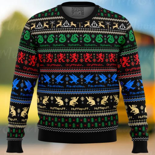 Harry Potter Hogwarts Houses Ugly Christmas Sweater