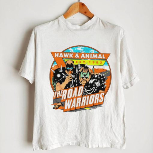 Hawk and Animal The Road Marriors cartoon logo shirt