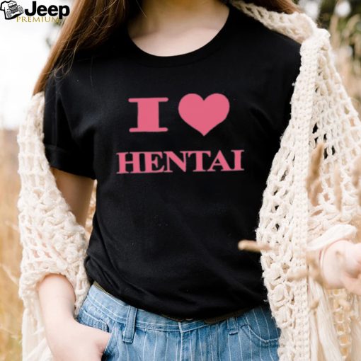 I Love Hentai HardDriveMag Pink Heart Shirt