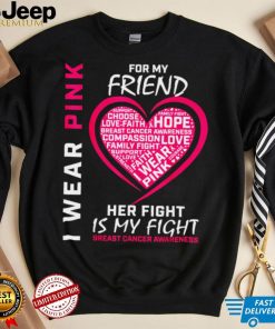 I Wear Pink For My Friend Breast Cancer Awareness Her Fight Shirt