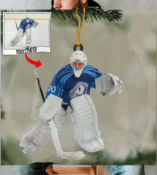 Ice Hockey Lover Custom Photo Ornament