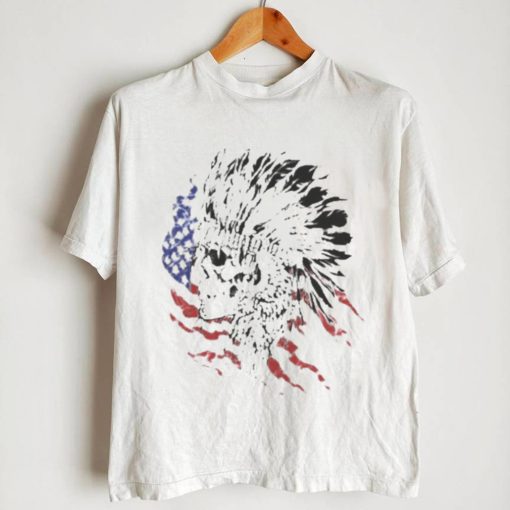 Indian hunter American flag t shirt