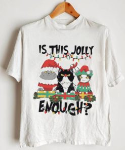 Is This Jolly Enough Cats Merry Christmas Tree Lights Shirt