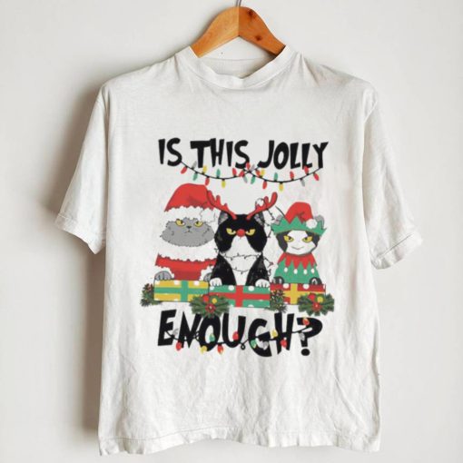 Is This Jolly Enough Cats Merry Christmas Tree Lights Shirt