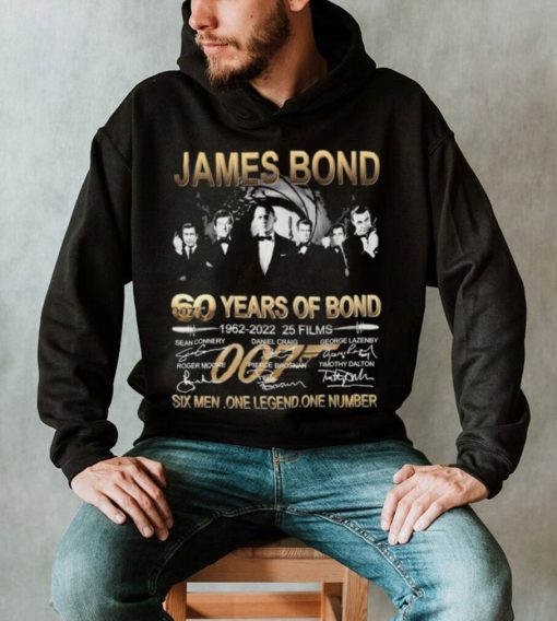 James Bond 007 06 Years Of Bond 1962 2022 25 Films Six Men One Legend One Number Signatures Shirt