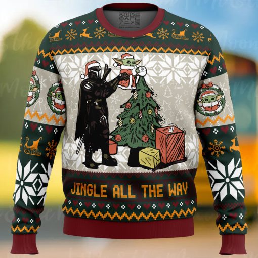 Jingle All The Way Mandalorian Star Wars Ugly Christmas Sweater