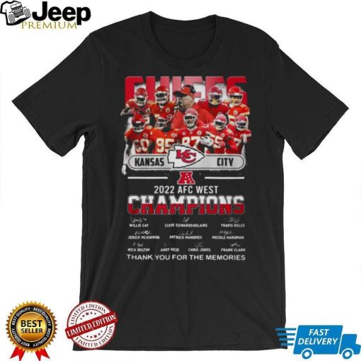 Kansas City Chiefs 2022 AFC West Champions Signatures Players Thank You For The Memories Shirt