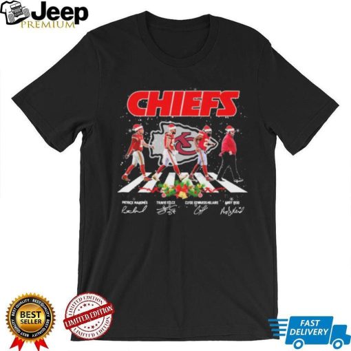 Kansas City Chiefs Christmas Abbey Road Patrick Mahomes Travis Kelce Clyde Edwards Helaire And Andy Reid Signatures Shirt