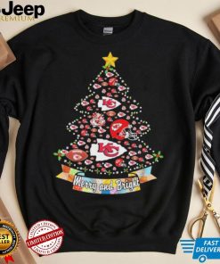Kansas City Chiefs Christmas Tree Merry And Bright Shirt