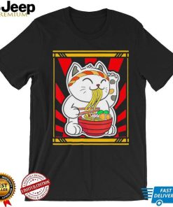 Kawaii Japanese Cat Eating Ramen Noodles Japanese Food Anime T Shirt