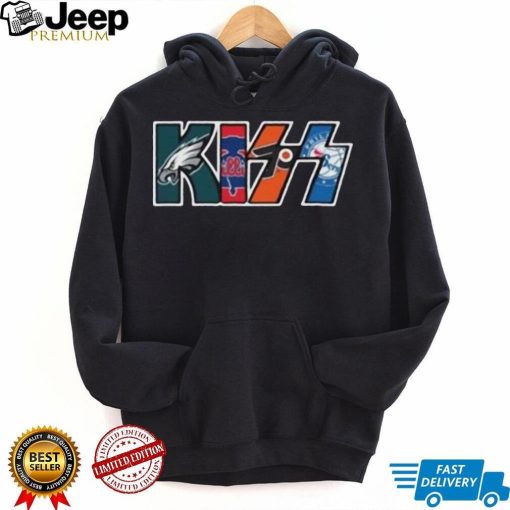 Kiss Logo With Philadelphia Sports Team Logo Shirt