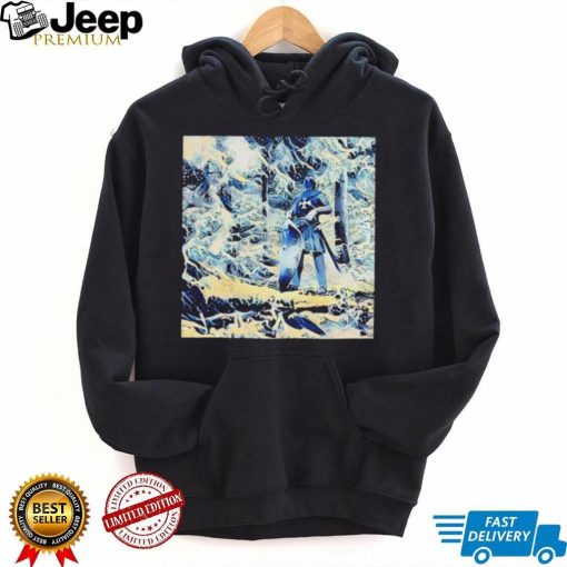 Knight in Winter Storm Japanese art shirt