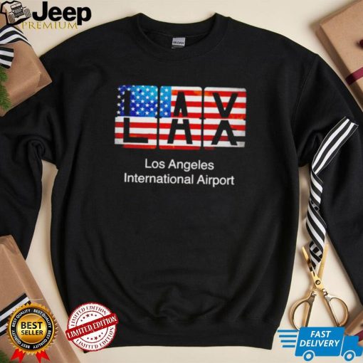 LAX Los Angeles International Airport American flag shirt