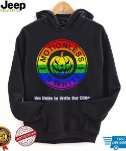 LGBT Pumpkin Motionless In White we United to write our code logo shirt