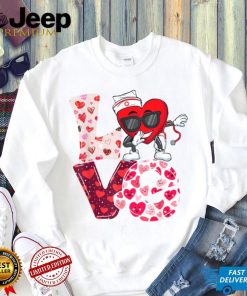 LOVE ER Emergency Nurse Valentine Day Dabbing Heart T Shirt