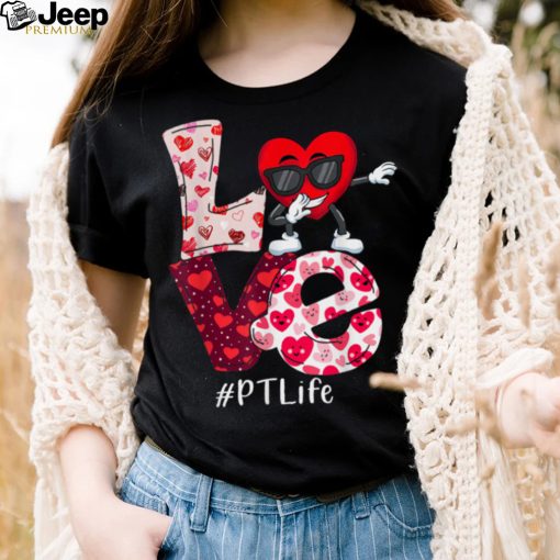 LOVE PT Physical Therapy Valentine Day Dabbing Heart T Shirt