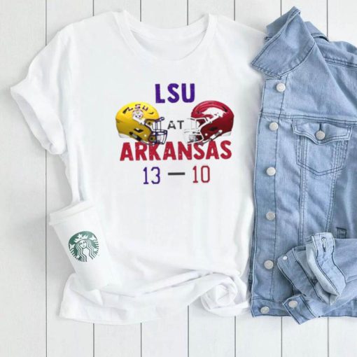 LSU Tigers 13 10 Arkansas Razorbacks Football 2022 gameday matchup final score shirt