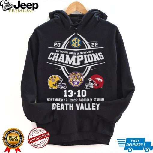 LSU Tigers 2022 Second Saturday In November Champions Death Valley Shirt