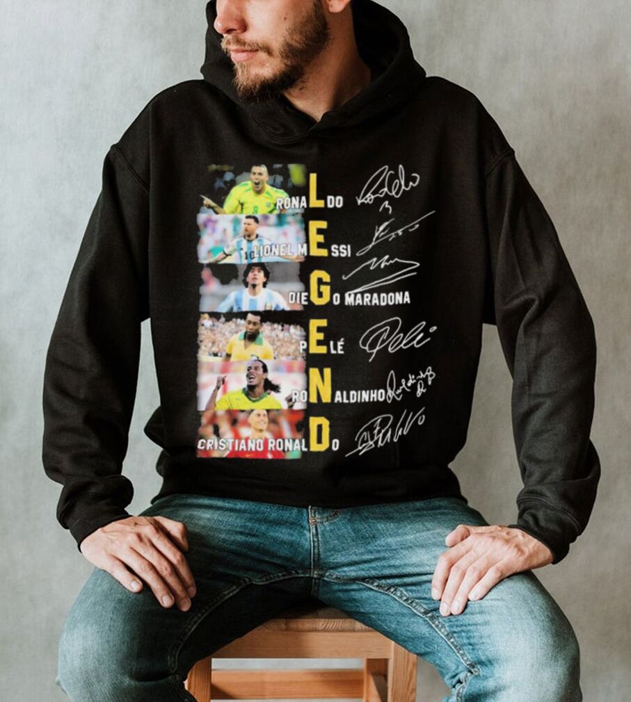 Champion Pele Ronaldinho Diego Maradona signatures shirt, sweater and  hoodie, hoodie, sweater, longsleeve and V-neck T-shirt