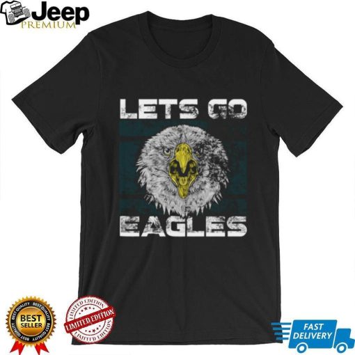 Lets Go Eagles Washed And Worn Look Philadelphia Eagles T Shirt