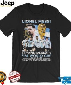 Lionel Messi 16th anniversary Fifa World Cup 2006 2022 thank you for the memories signature shirt