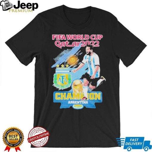 Lionel Messi Argentina Champion 2022 Qatar World Cup Shirt