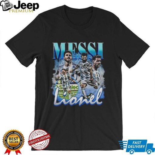 Lionel Messi Vintage Bootleg Champions World Cup 2022 Football Shirt