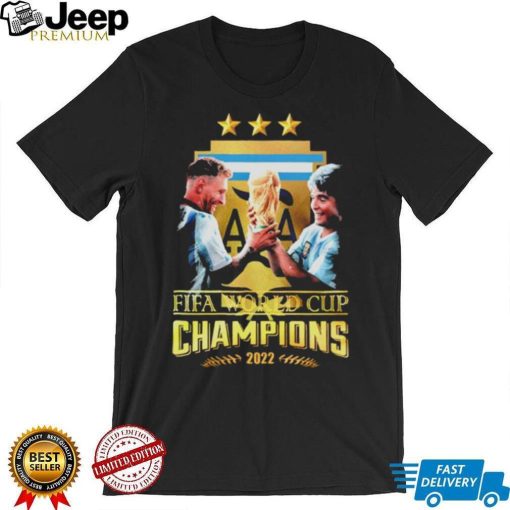 Lionel Messi and Diego Maradona Fifa World Cup Champions 2022 shirt