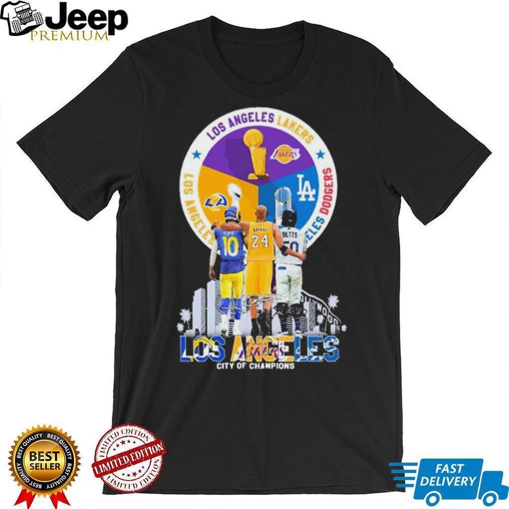 Los Angeles Rams Los Angeles Dodgers And Los Angeles Lakers City Of Champions  Shirt - teejeep