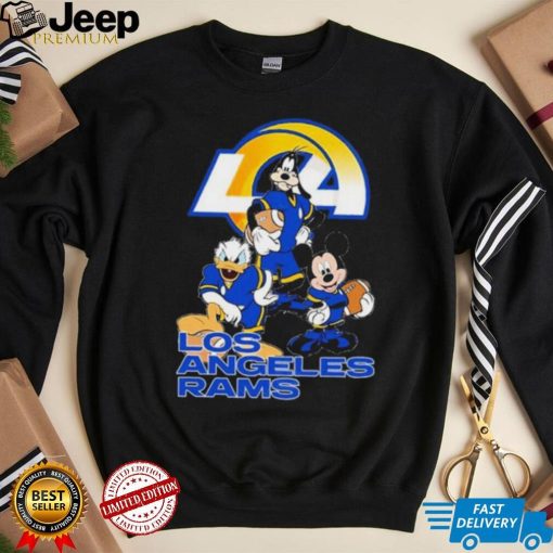 Los Angeles Rams Mickey Mouse Donald Duck Goofy Baseball Shirt