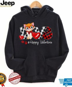 Love Cat Buffalo Plaid Valentines Day T Shirt