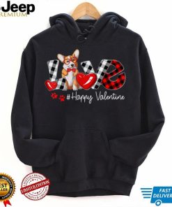 Love Corgi Dog Buffalo Plaid Valentines Day T Shirt