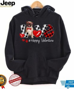 Love Pug Dog Buffalo Plaid Valentines Day T Shirt