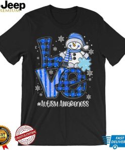 Love Snowman Autism Awareness Christmas T Shirt