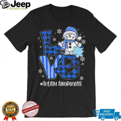 Love Snowman Autism Awareness Christmas T Shirt